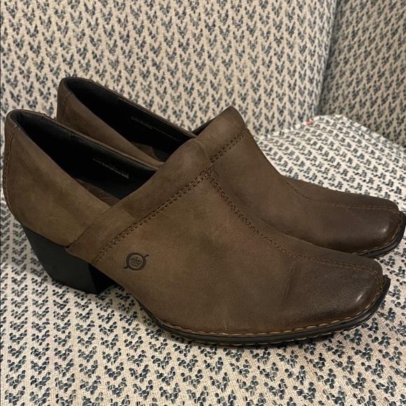 Born Shoes - Born Brown leather Slip-On Ankle Booties